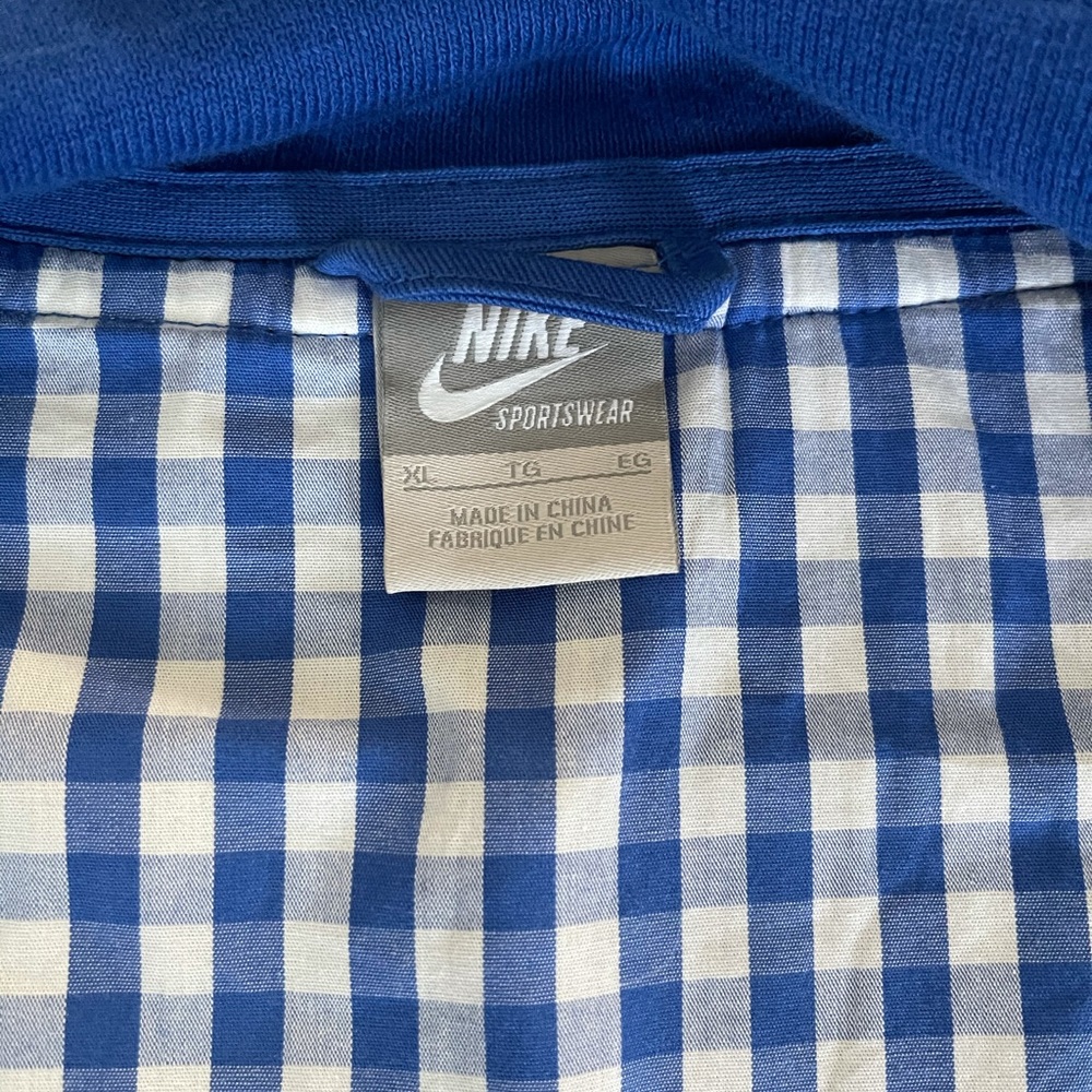 Rare Nike FFF blue jacket with gingham lining XL - Picture 5 of 7